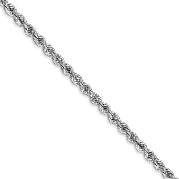 Black Bow Jewelry Co. Other - 2.75mm, 14k White Gold, Handmade Solid Rope Chain Necklace, 22 Inch
